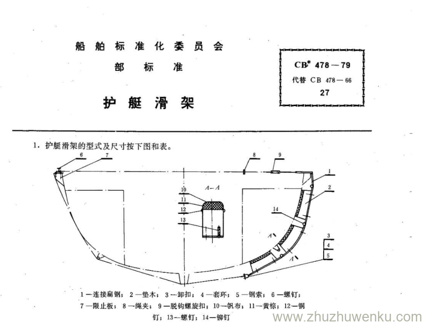 CB 478-1979 pdf下载 护艇滑架