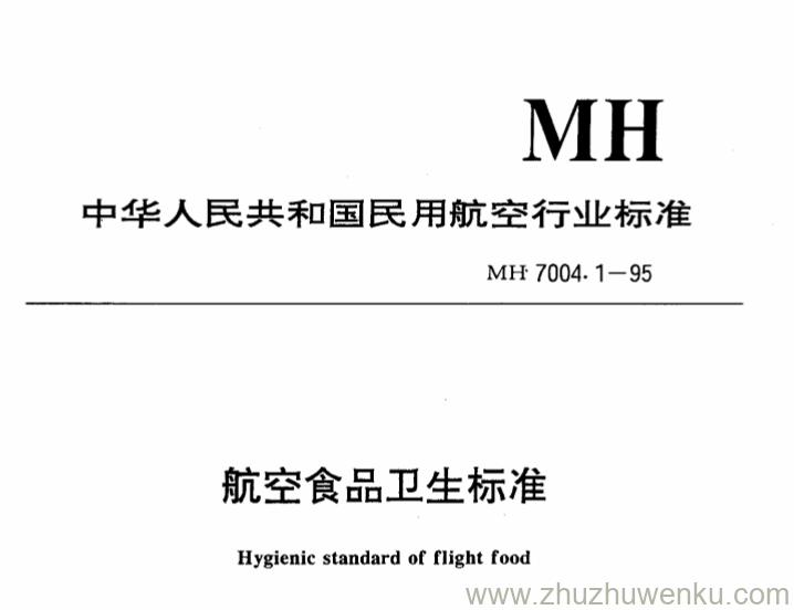 MH 7004.1-1995 pdf下载 航空食品卫生标准