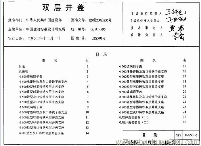 图集 02S501-2 pdf下载 双层井盖